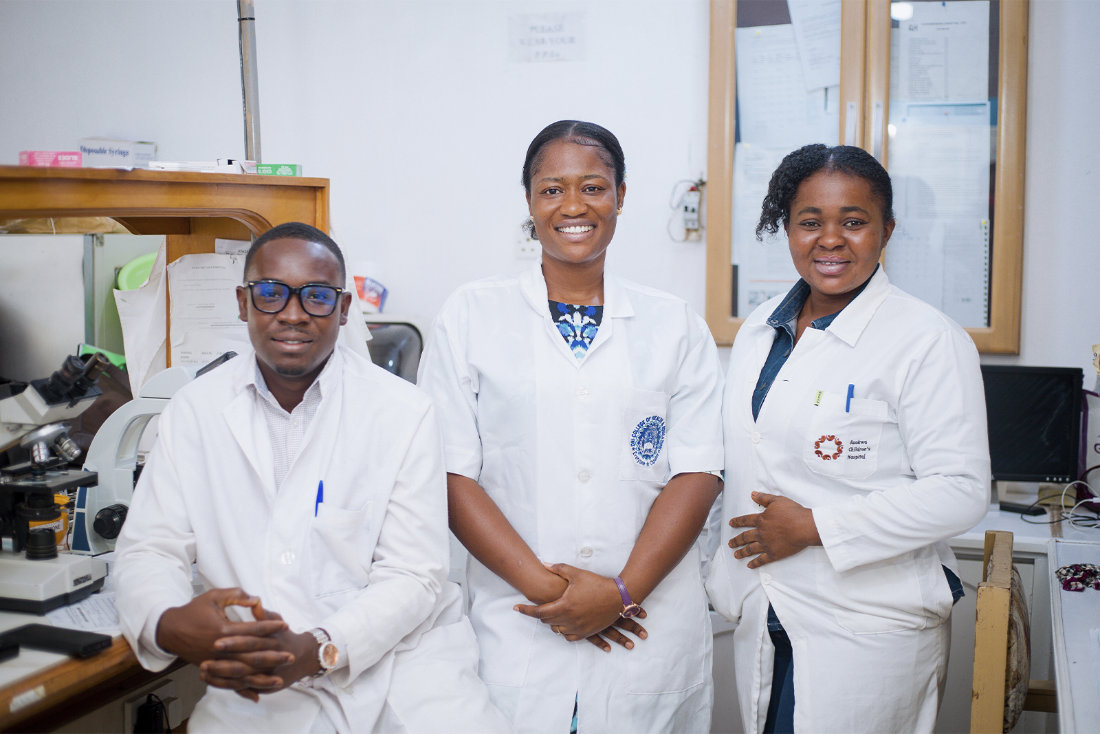 Doctor consulting with patients